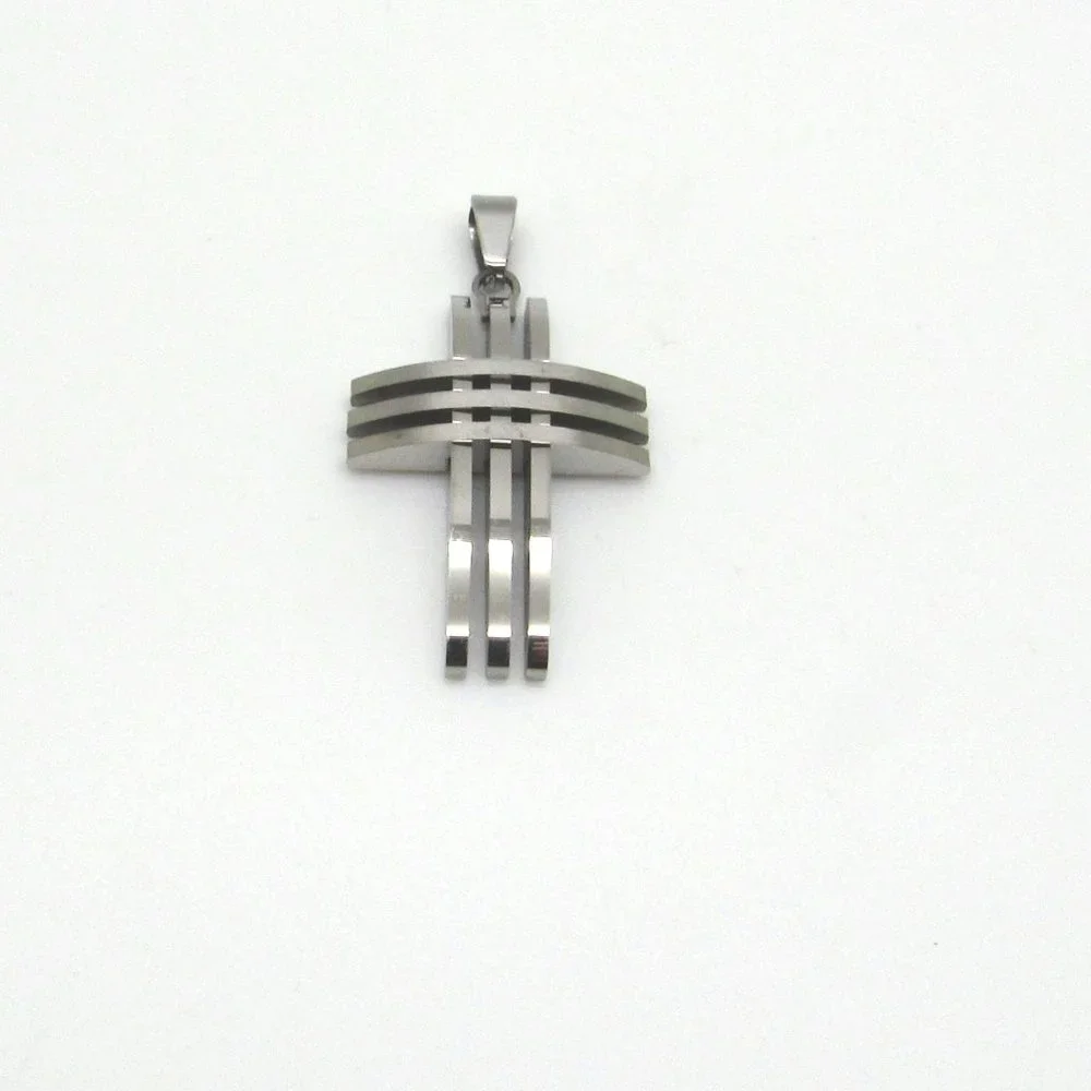 Stainless Steel Cutout Cross Pendant